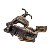 A gold-damascened Ottoman miquelet-lock for a tufek rifle, circa 1800