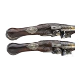 A fine pair of flintlock pistols from the armoury of the Duke of Bavaria, Charles Albert (1726-45), by Johann Gottfried Kolbe of Suhl, circa 1740