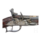 A fine pair of flintlock pistols from the armoury of the Duke of Bavaria, Charles Albert (1726-45), by Johann Gottfried Kolbe of Suhl, circa 1740