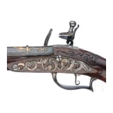 A fine pair of flintlock pistols from the armoury of the Duke of Bavaria, Charles Albert (1726-45), by Johann Gottfried Kolbe of Suhl, circa 1740