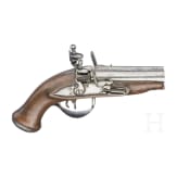 A French double flintlock travelling pistol, circa 1800