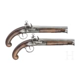 A pair of Spanish traveler's Miquelet pistols, ca. 1830