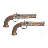 A pair of French percussion pistols, J. Maire &agrave; Plombieres, circa 1820