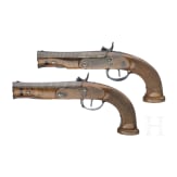 A pair of French percussion pistols, J. Maire &agrave; Plombieres, circa 1820
