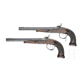 A pair of German percussion target pistols, Jacob Musich, circa 1840