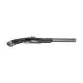 A French percussion flintlock pistol with ebony stock, circa 1840/50