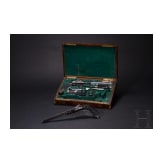 A cased pair of fine ebony stocked percussion pistols by Anton Krebs of Vienna, circa 1860