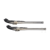 A cased pair of fine ebony stocked percussion pistols by Anton Krebs of Vienna, circa 1860