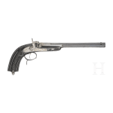 A cased pair of fine ebony stocked percussion pistols by Anton Krebs of Vienna, circa 1860