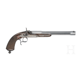 A pair of deluxe percussion pistols in a case, L. Collombert, Aix-les-Bains, circa 1850/60