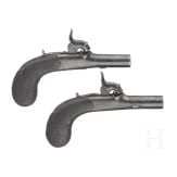 A pair of percussion pocket pistols in a box, Smith, Sheffield, circa 1850