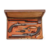 A cased pair of percussion pistols belonging to Honor&eacute; Charles Baston de La Riboisi&egrave;re, Gastinne Renette &agrave; Paris, circa 1850