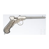 An early air pistol "MF" with accessories in case, Gaggenau, circa 1880