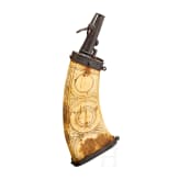 A German musketeer powder flask, circa 1600
