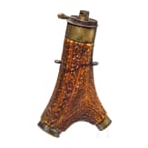 A German renaissance staghorn powderflask with later mountings
