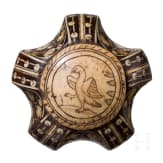 A fine bone inlaid pommel of a south German wheellock pistol, ca. 1600