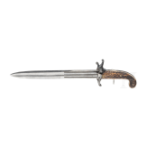 A hunting knife with 2 integrated percussion pistols, ca. 1850