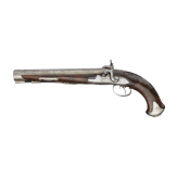 A pair of converted double-barreled percussion pistols, Johann Andreas Kuchenreuter in Regensburg, around 1800