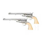 A pair of Colt Army Richards Conversions, engraved, Pietta, Italy, in case