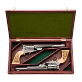 A pair of Colt Army Richards Conversions, engraved, Pietta, Italy, in case
