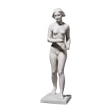 A biscuit porcelain figure of a nude walking woman, Ottmar Obermaier, 1931 (design), Rosenthal, Kunstabteilung Selb, 1944 (finish)