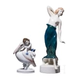 "Ionic dancer", Berthold Boehls, 1913 (design), Rosenthal, 1918 (finish) and "Idyll", Gustav Oppel, 1929 (design), Rosenthal, 1931