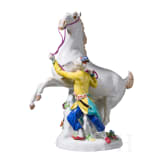 A porcelain figure group "Turkish man with Spanish horse", J. J. Kaendler, 1765 (design), Meissen, 20th century (finish)