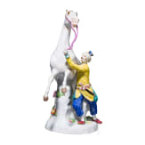 A porcelain figure group "Turkish man with Spanish horse", J. J. Kaendler, 1765 (design), Meissen, 20th century (finish)