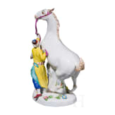 A porcelain figure group "Turkish man with Spanish horse", J. J. Kaendler, 1765 (design), Meissen, 20th century (finish)