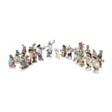 21 porcelain figures and two conductor stands from the Monkey Orchestra, designed by J. J. Kaendler, manufactured by Meissen, late 20th century