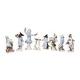 21 porcelain figures and two conductor stands from the Monkey Orchestra, designed by J. J. Kaendler, manufactured by Meissen, late 20th century