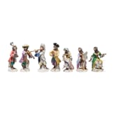 21 porcelain figures and two conductor stands from the Monkey Orchestra, designed by J. J. Kaendler, manufactured by Meissen, late 20th century
