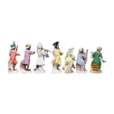 21 porcelain figures and two conductor stands from the Monkey Orchestra, designed by J. J. Kaendler, manufactured by Meissen, late 20th century