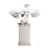 A large and rare porcelain eagle on a base, Max Esser, 1931 (design), Meissen (finish)