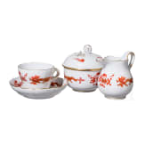63 porcelain pieces "Red Dragon", Meissen, 2nd half of the 20th century
