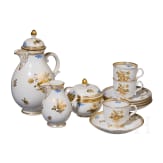 Eleven pieces from a mocha porcelain set, Nymphenburg, early 20th century