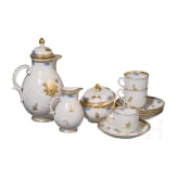 Eleven pieces from a mocha porcelain set, Nymphenburg, early 20th century