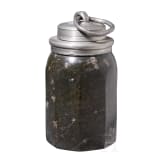 A pewter mounted container made of Saxon serpentine, 2nd half of the 17th century