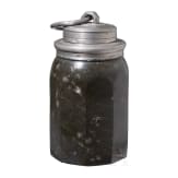 A pewter mounted container made of Saxon serpentine, 2nd half of the 17th century
