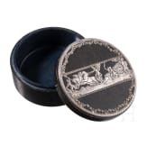 A silver-mounted Saxon serpentine box, 1st half of the 19th century