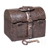 A small French iron strongbox, circa 1600