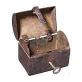 A small French iron strongbox, circa 1600