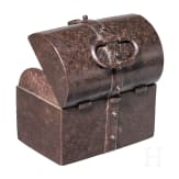 A small French iron strongbox, circa 1600