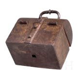 A French iron miniature strongbox, ca. 1600