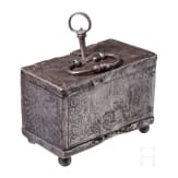 An small etched Nuremberg casket, dated 1629
