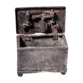 An small etched Nuremberg casket, dated 1629