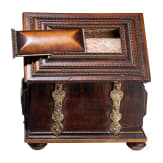 A German flame-banded walnut casket, 2nd half of the 17th century