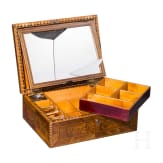 A German wooden marquetry casket, 19th century