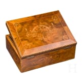A German wooden marquetry casket, 19th century