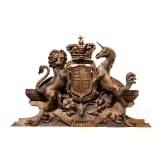 A finely carved English coat of arms of the United Kingdom, 19th century